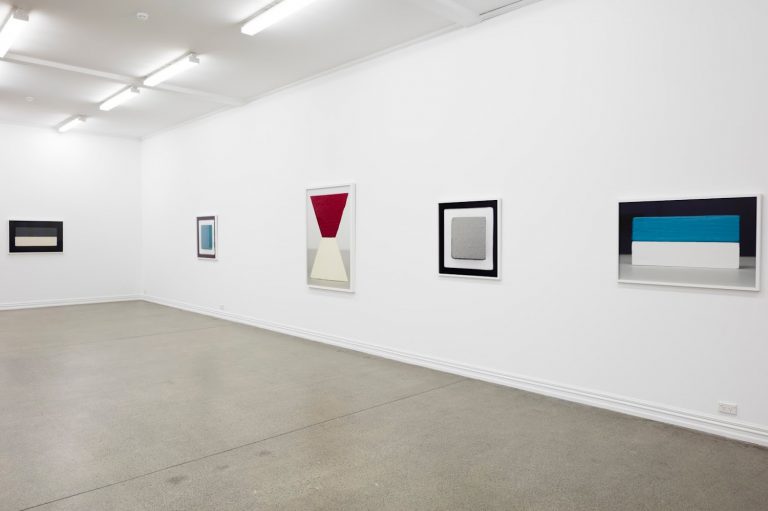 Installation views of Gavin Hipkins Block Paintings