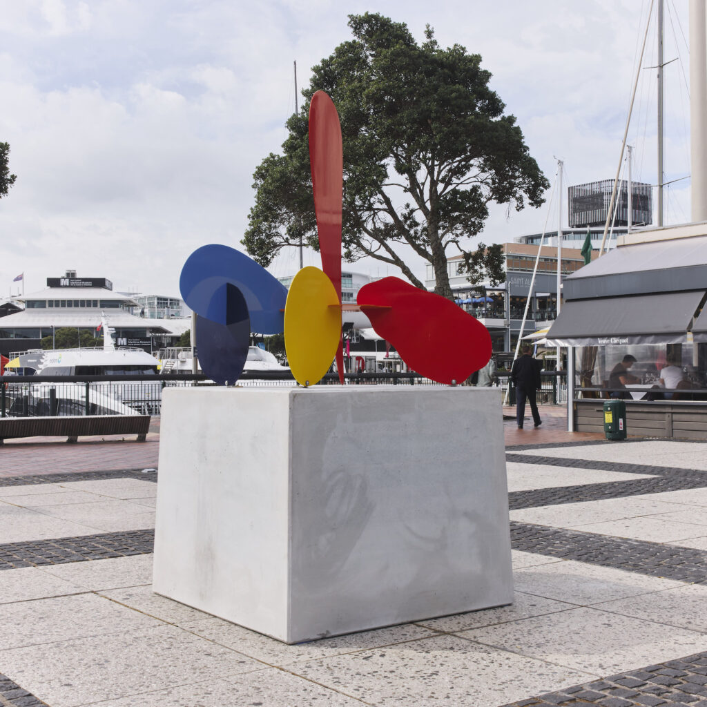 Seung Yul Oh’s ‘Cycloid V’ on the Aotearoa Art Fair Sculpture Trail, Viaduct Harbour, Auckland