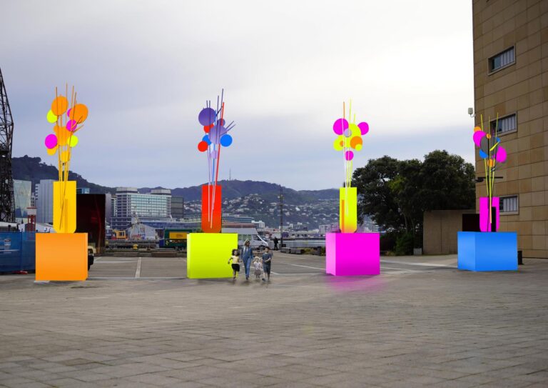 Martin Basher’s ‘Big Flowers for a Wild City’ for the Collin Post 4 Plinths Project, Wellington ↗︎